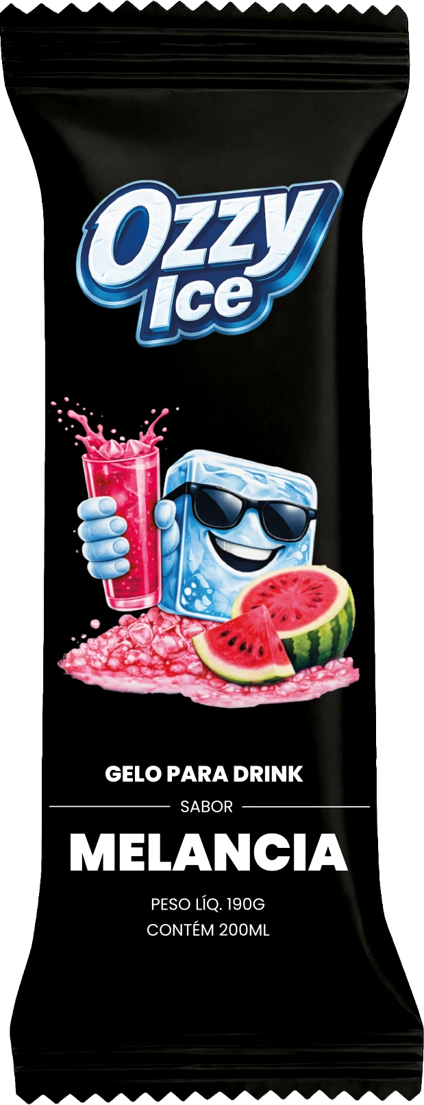 Gelo saborizado Ozzy Ice sabor Melancia