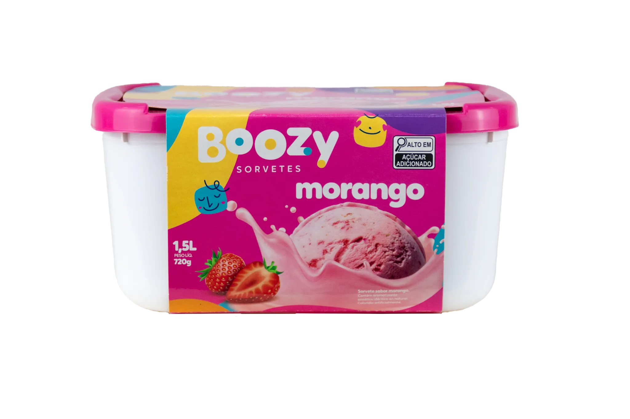 Sorvete Boozy sabor Morango 1.5L